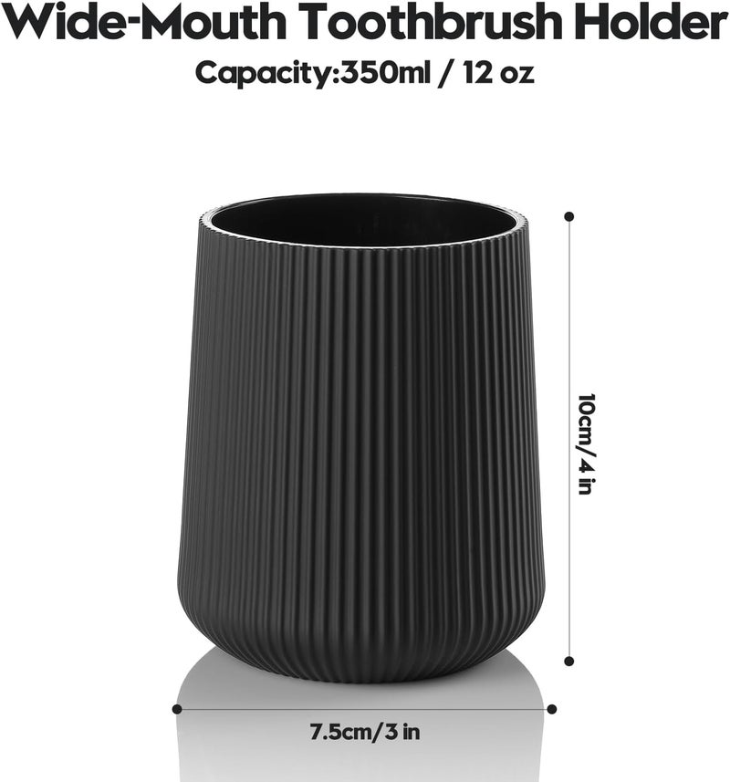 YAUKPH Black Striped Toothbrush Holder for Electric Toothbrushes Bathroom Organizer for Toothpaste Kids & Adults - Image 5